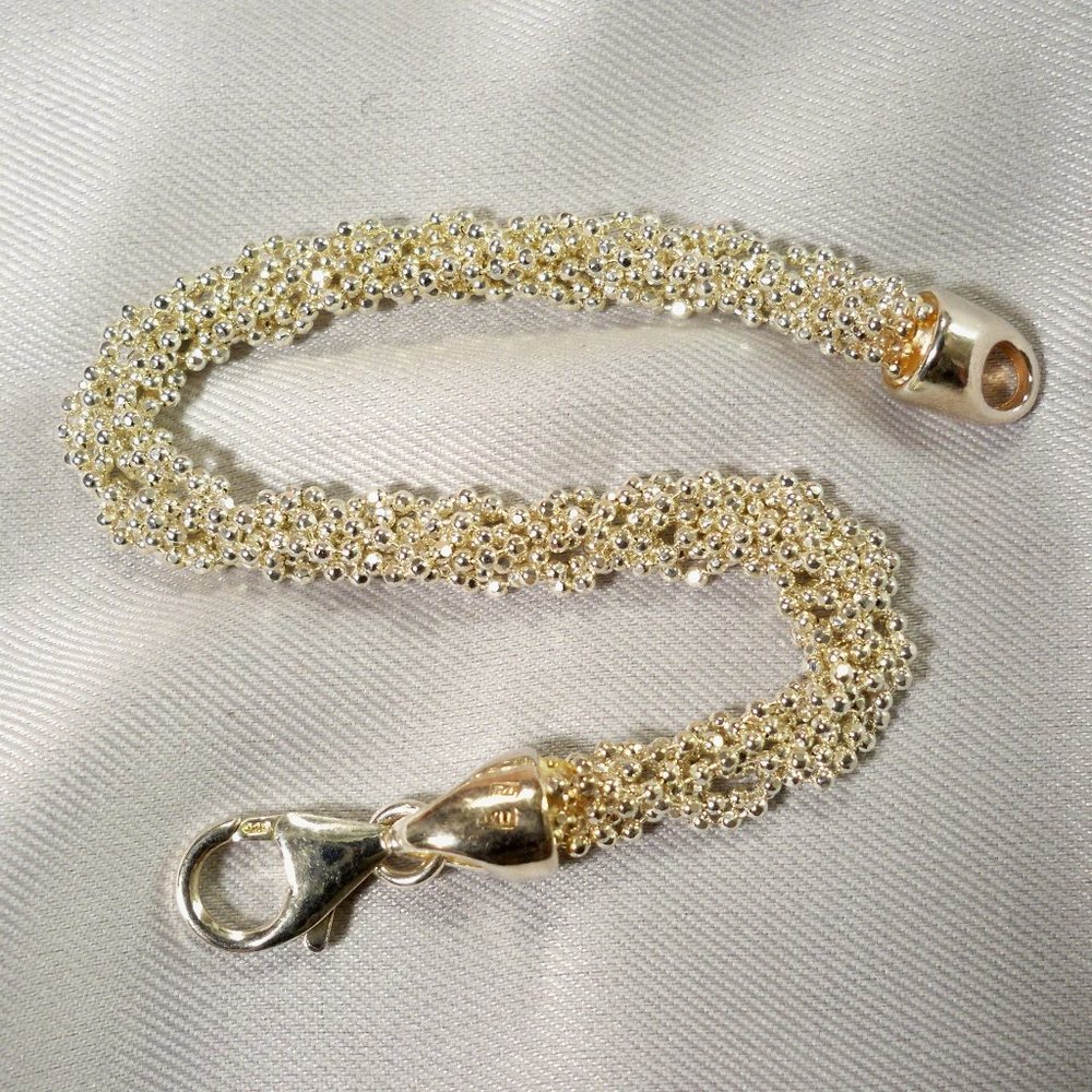 New Sterling Silver Multi Stand Bubble Cluster Be… - image 1